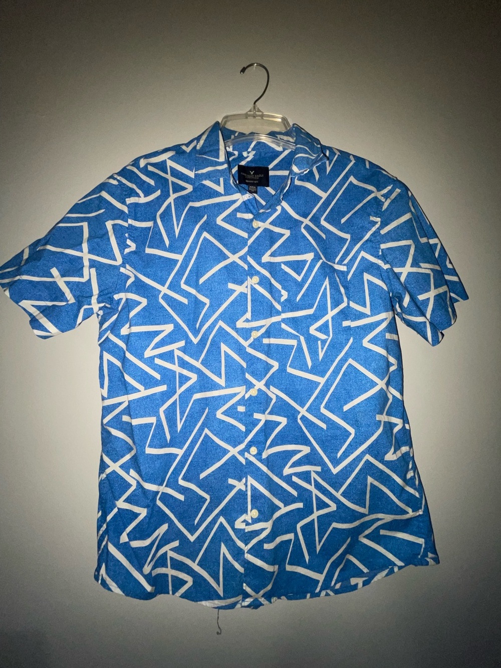 🐳American Eagle Outfitters Blue & White Patterned Shirt.